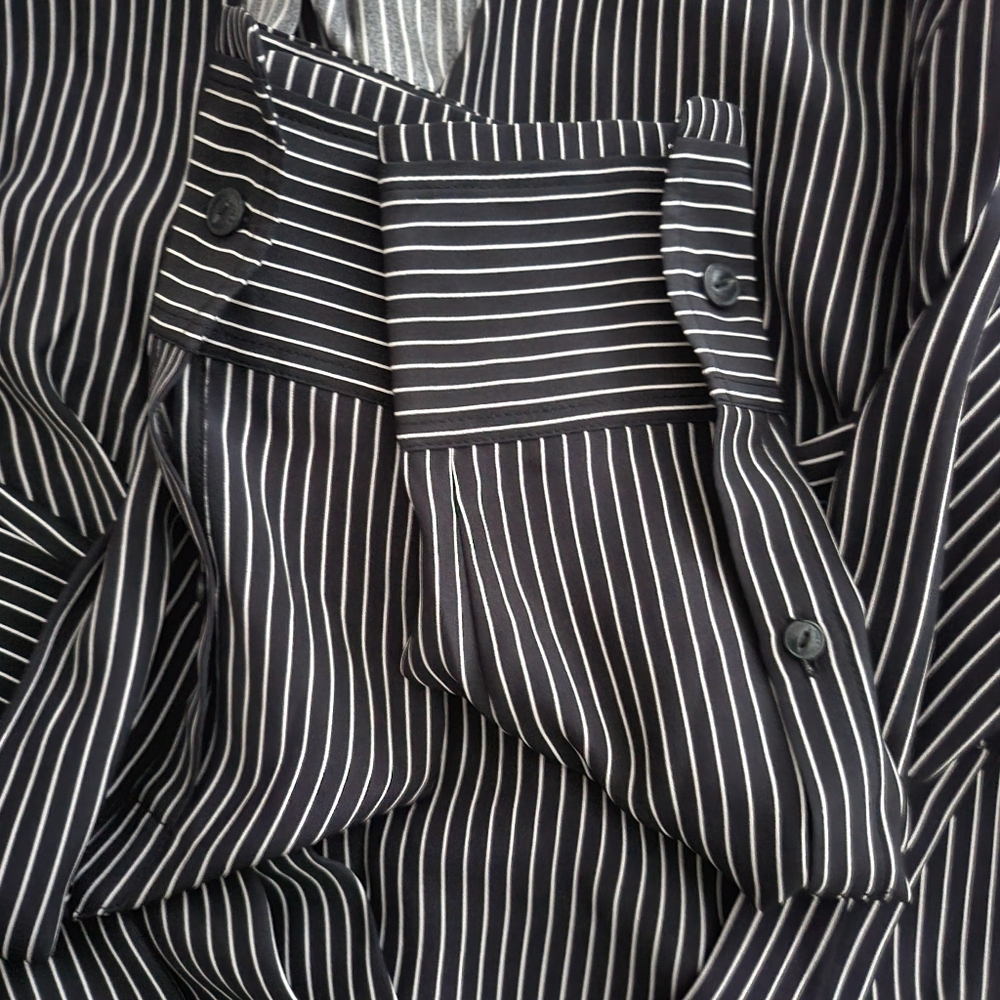 Rag & Bone Felix Popover Top In Black & White Str… - image 7